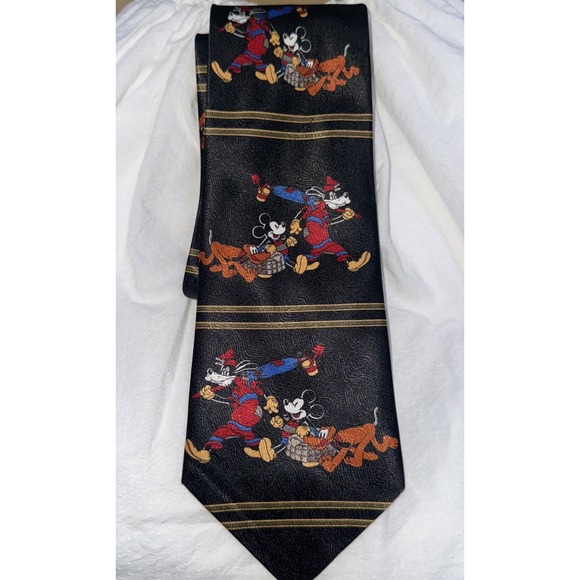 Other - Disney Necktie - Mickey Goofy Pluto - Going to The Beach - Mickey Unlimited